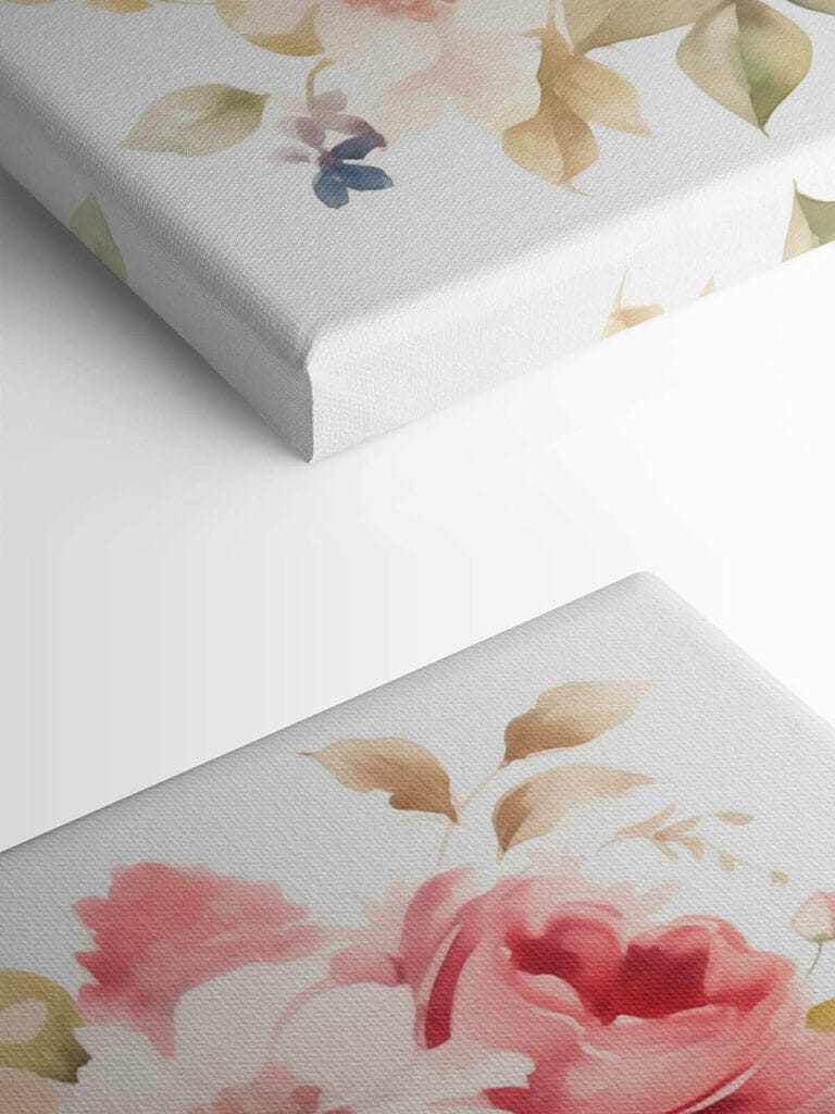 Painting of flowers on a white background