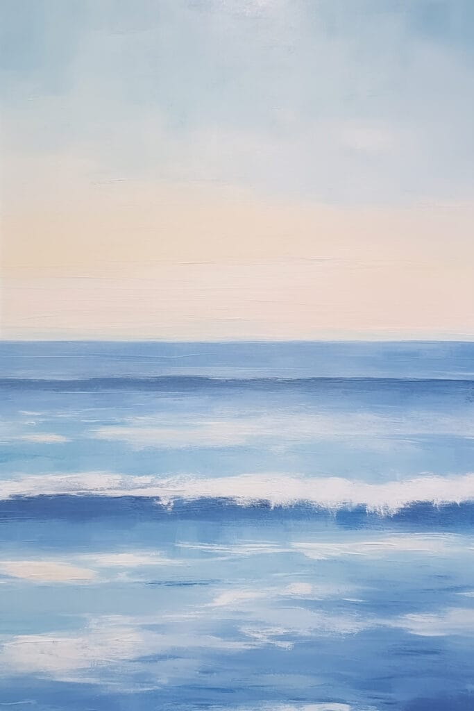 Painting of a body of water