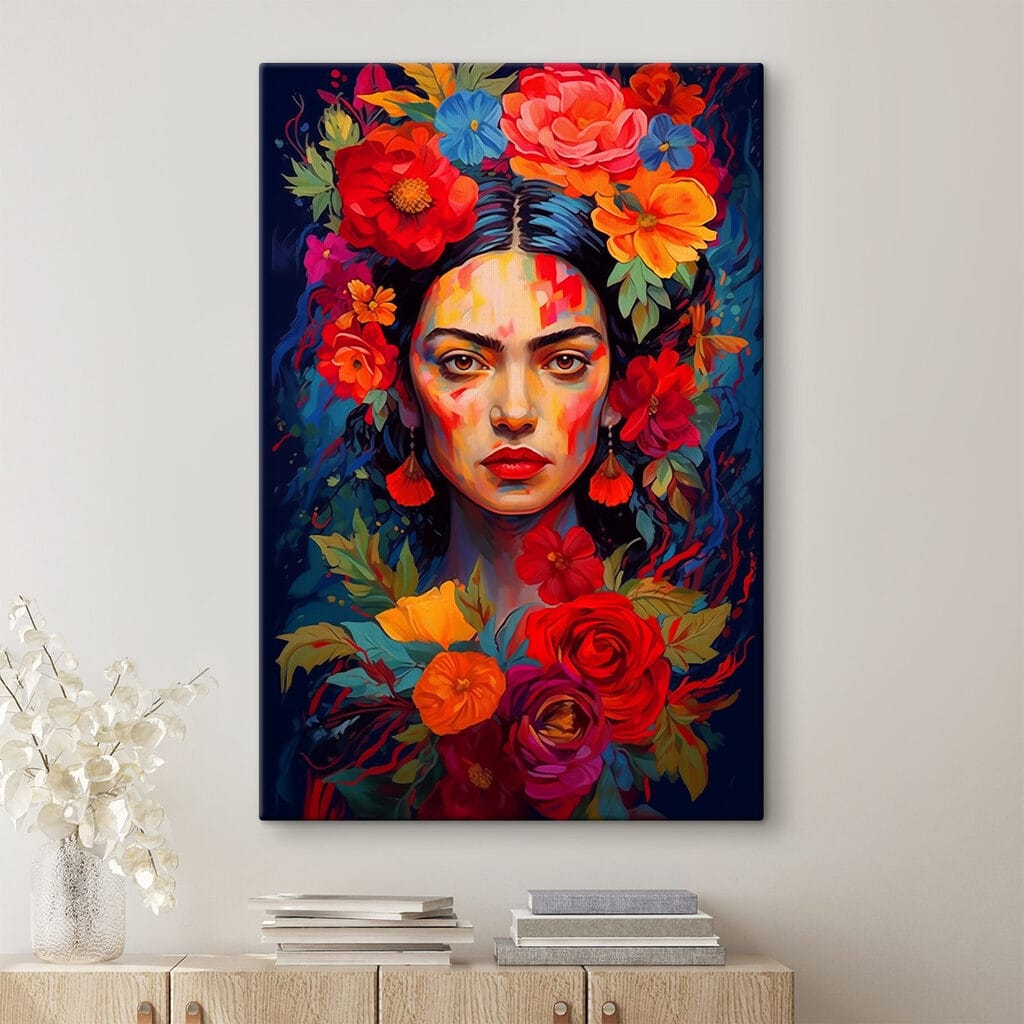 Painting of a woman with flowers in her hair Painting of a woman with flowers in her hair