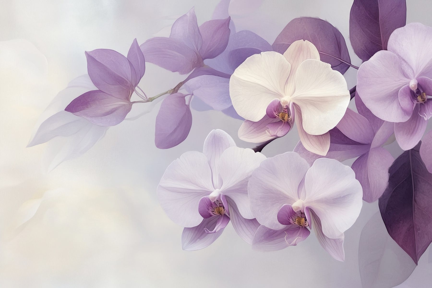 Delicate orchids in soft hues