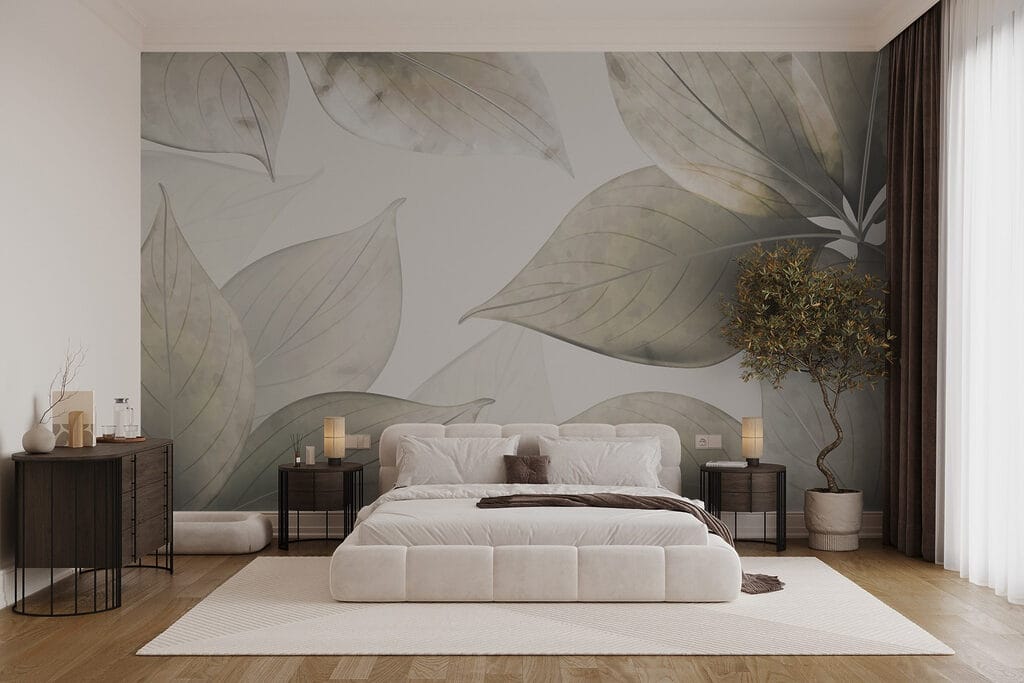 Serene leaves in soft colors