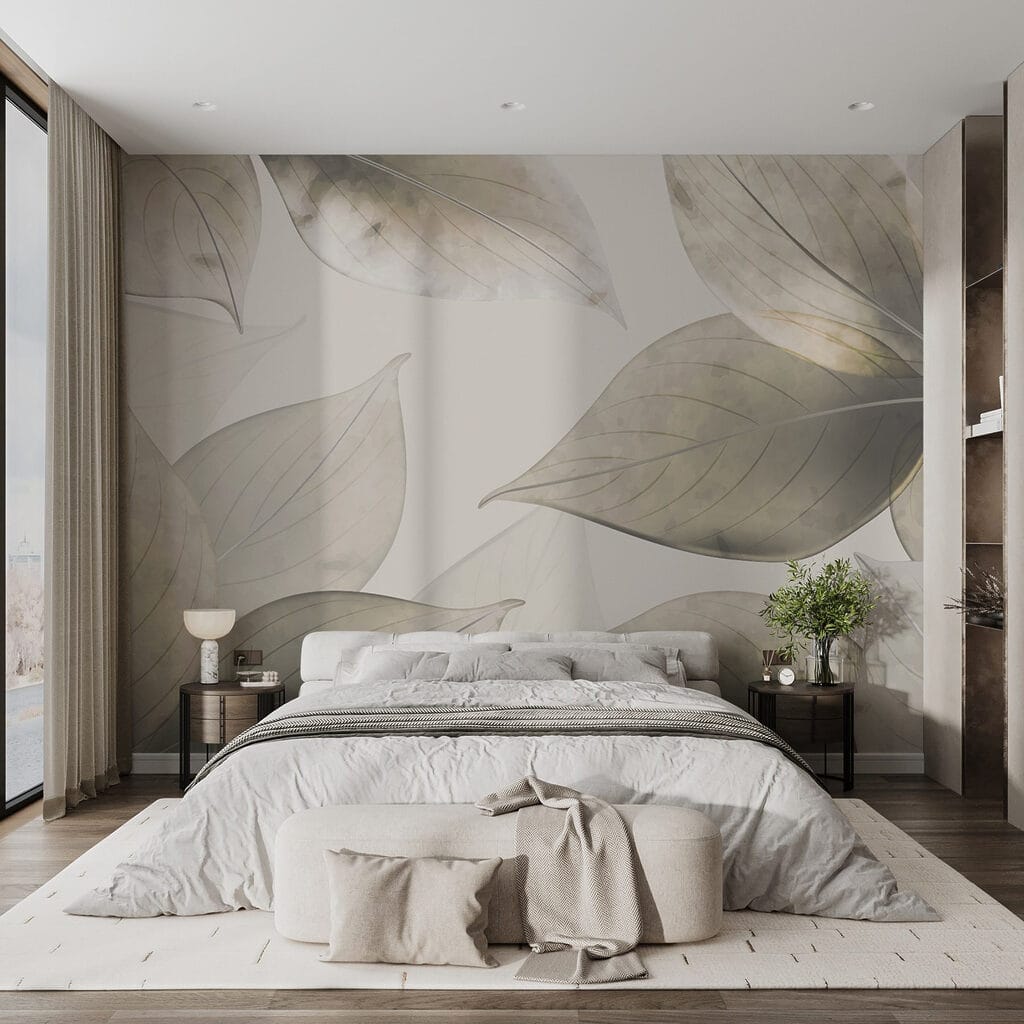Serene leaves in soft colors