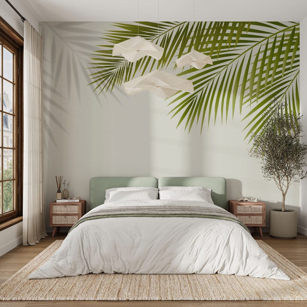 Green leaves on a white background Green leaves on a white background