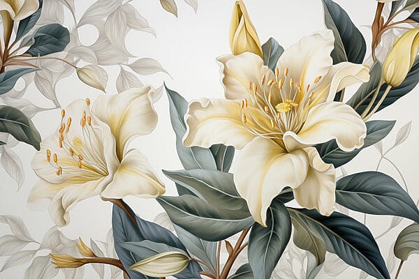 Delicate blooms amidst lush foliage Delicate blooms amidst lush foliage