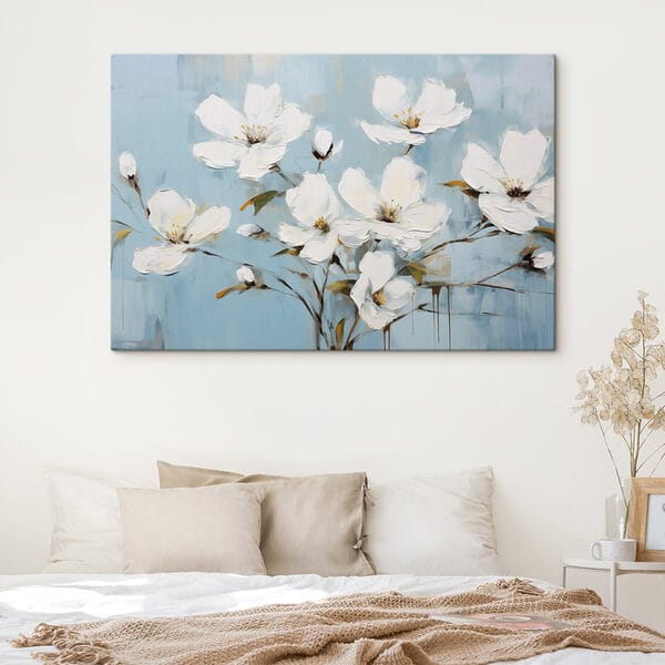 Painting of white flowers Painting of white flowers