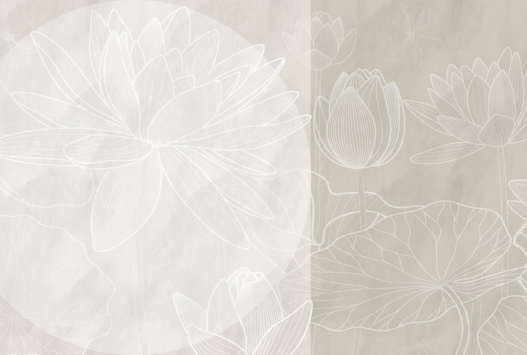 White flower drawing on a grey background