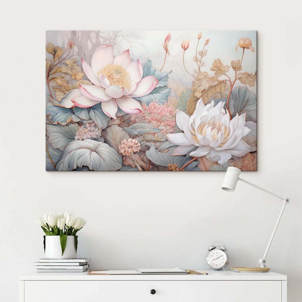 Painting of flowers and leaves Painting of flowers and leaves