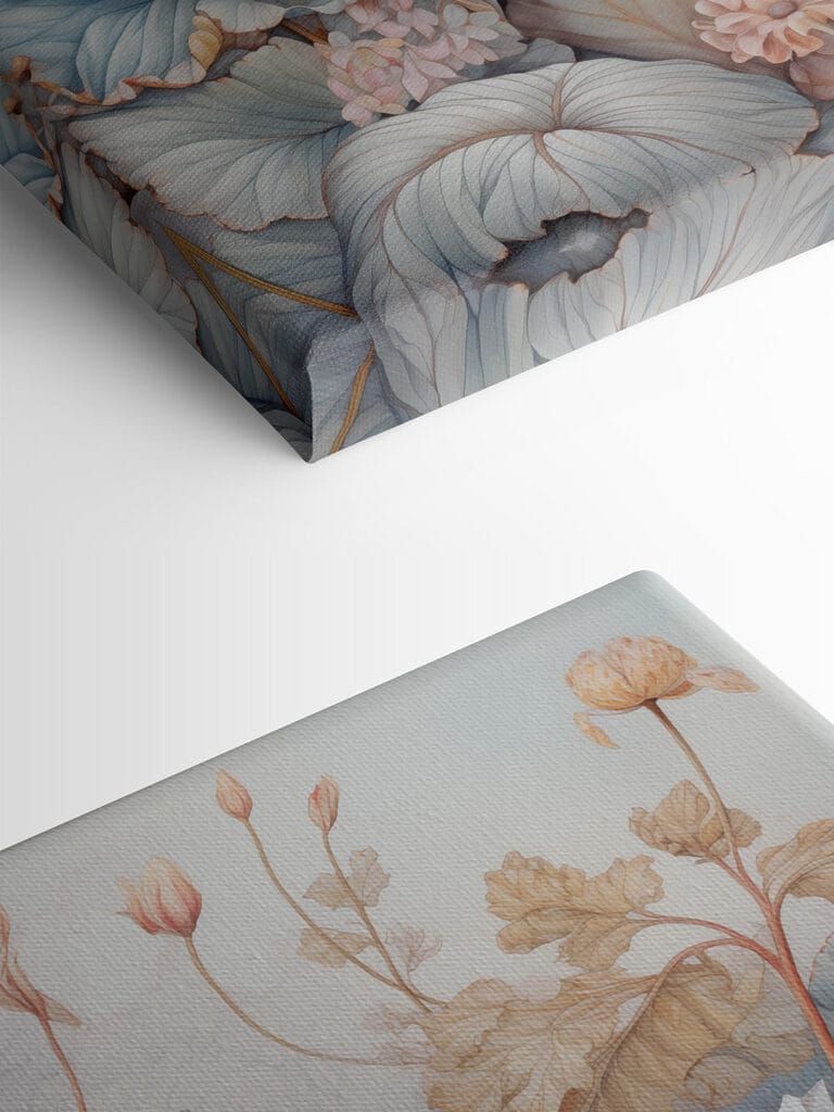 Painting of flowers and leaves Painting of flowers and leaves