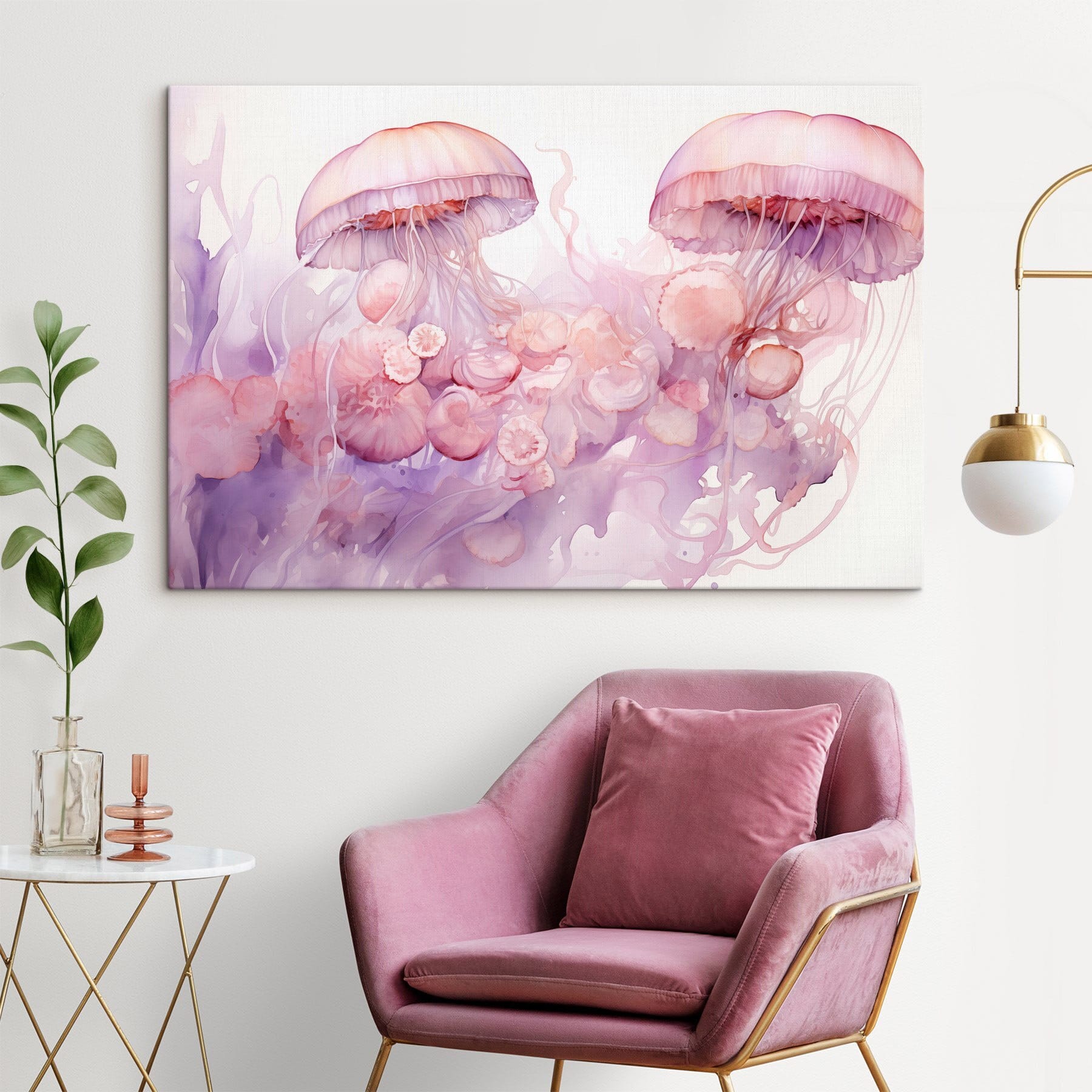 Group of jellyfishes in water