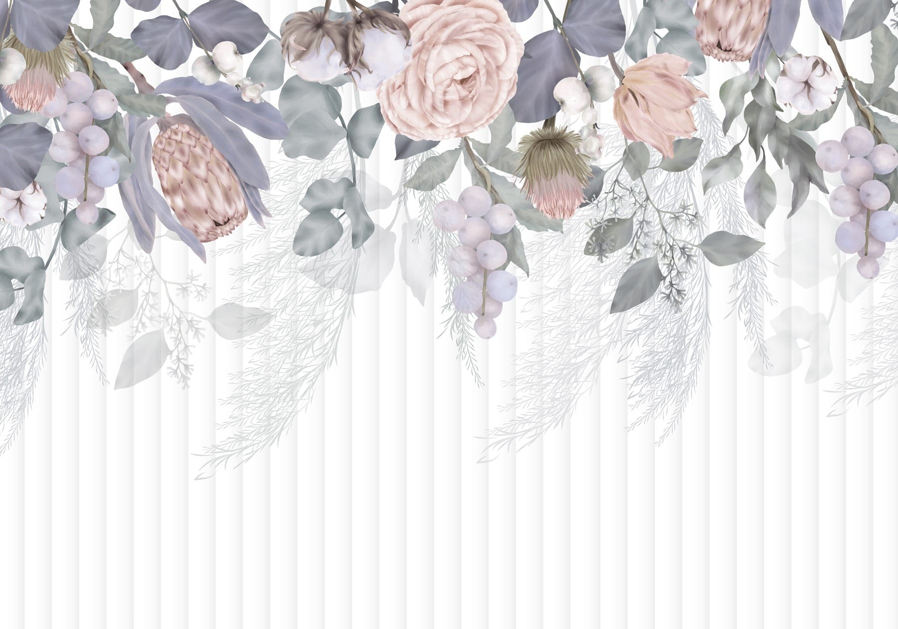 Flower arrangement with soft pastel tones