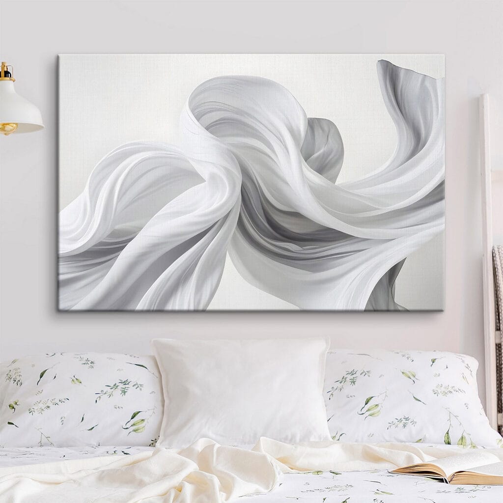 White fabric in the air