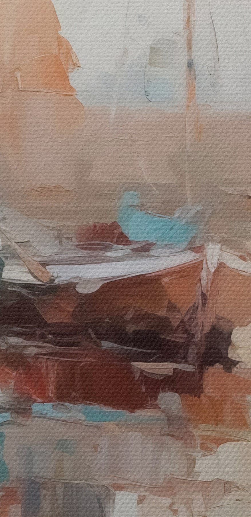 Painting of boats in a harbor Painting of boats in a harbor