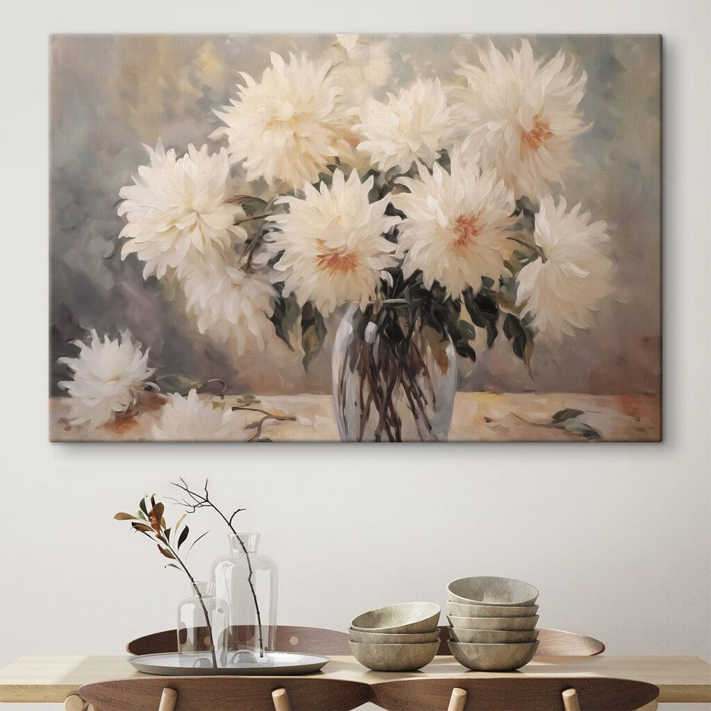 Painting of flowers in a vase Painting of flowers in a vase