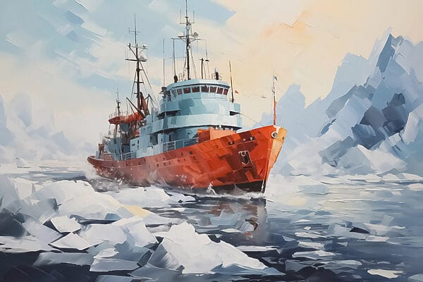 Малюнок корабля на воді Малюнок корабля на воді