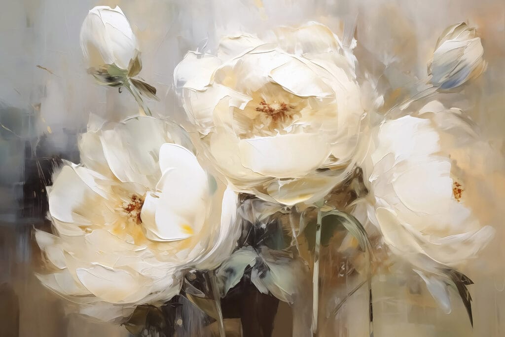 Painting of white flowers