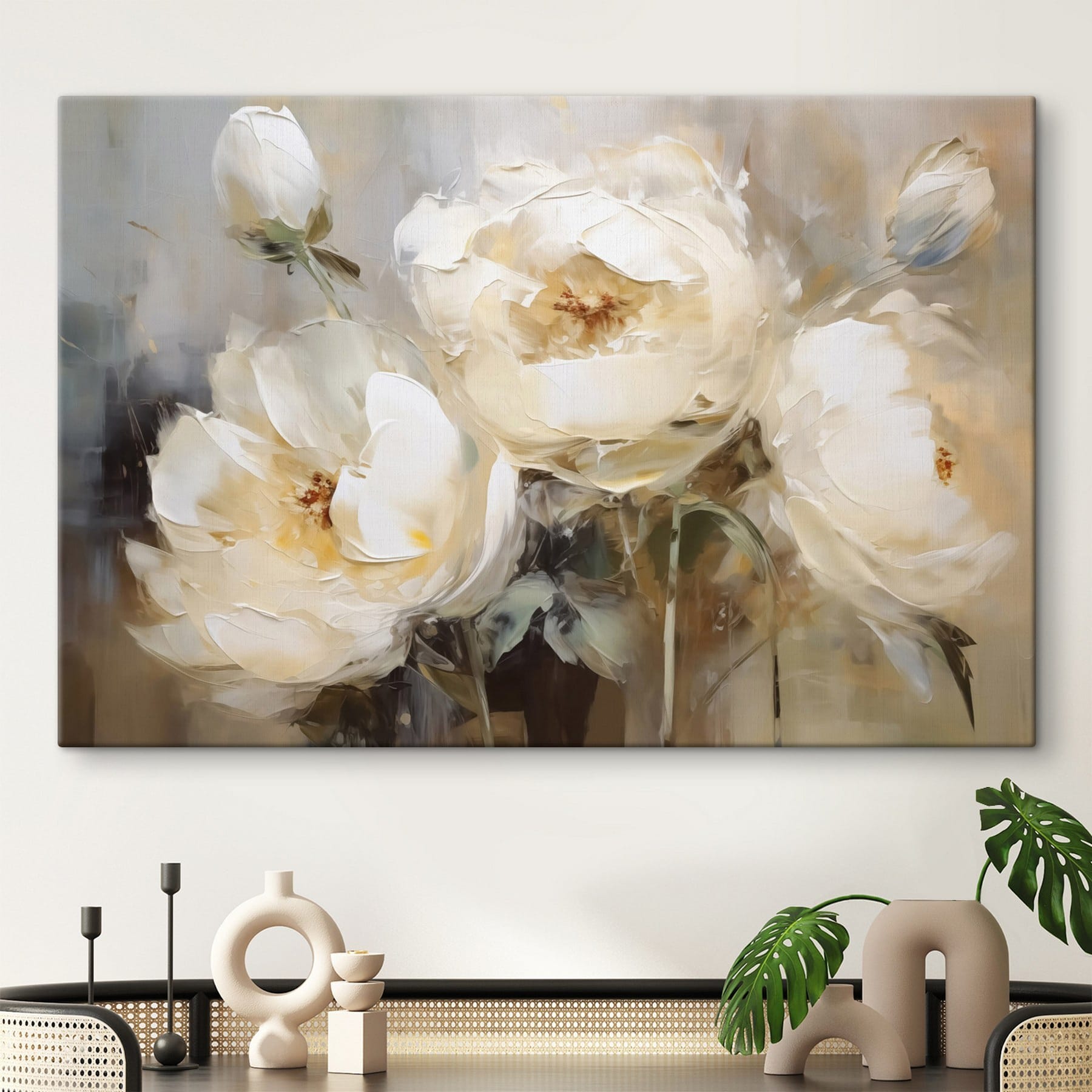 Painting of white flowers
