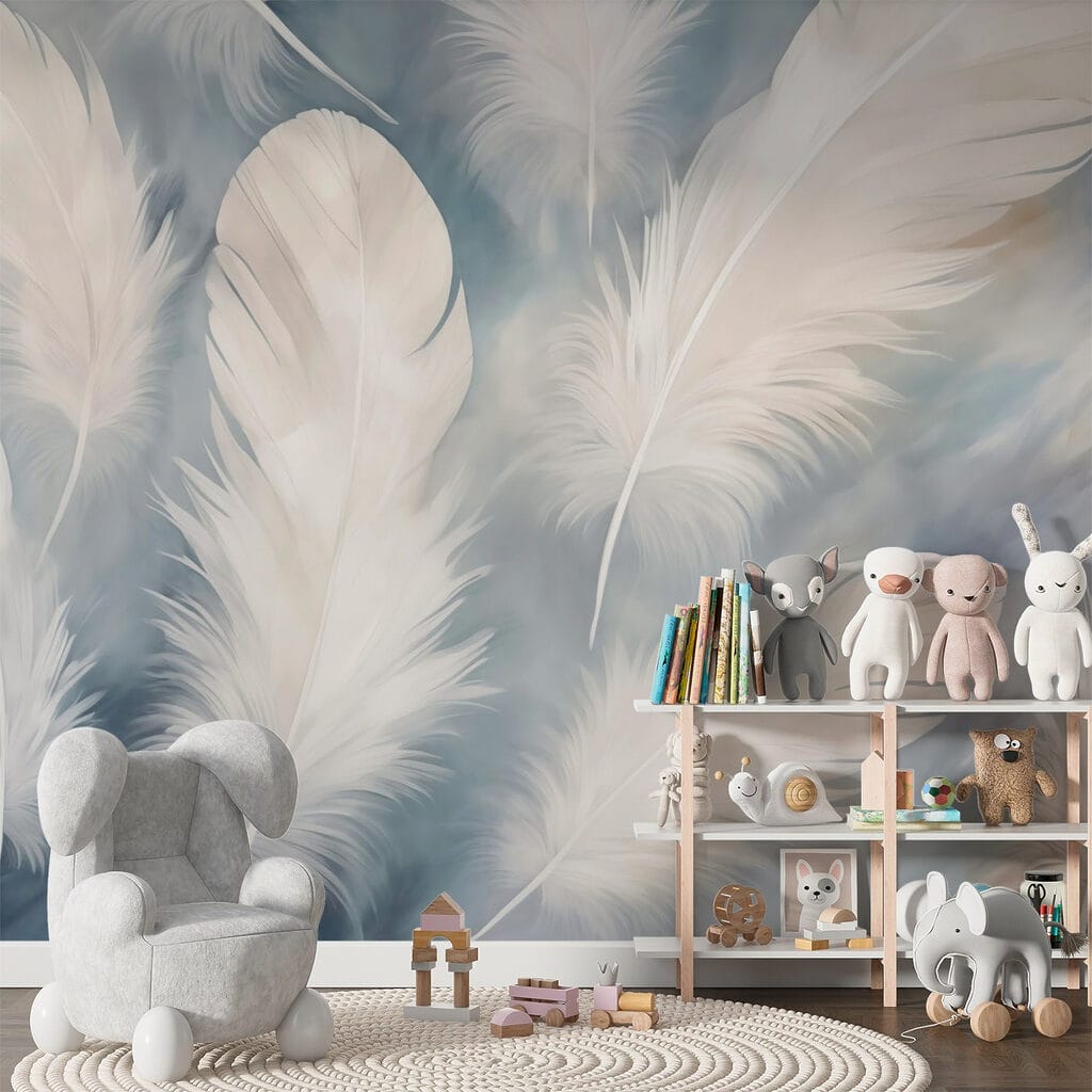 Group of white feathers