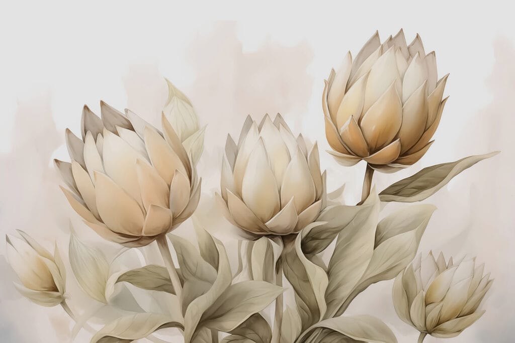 Delicate blooms in soft hues