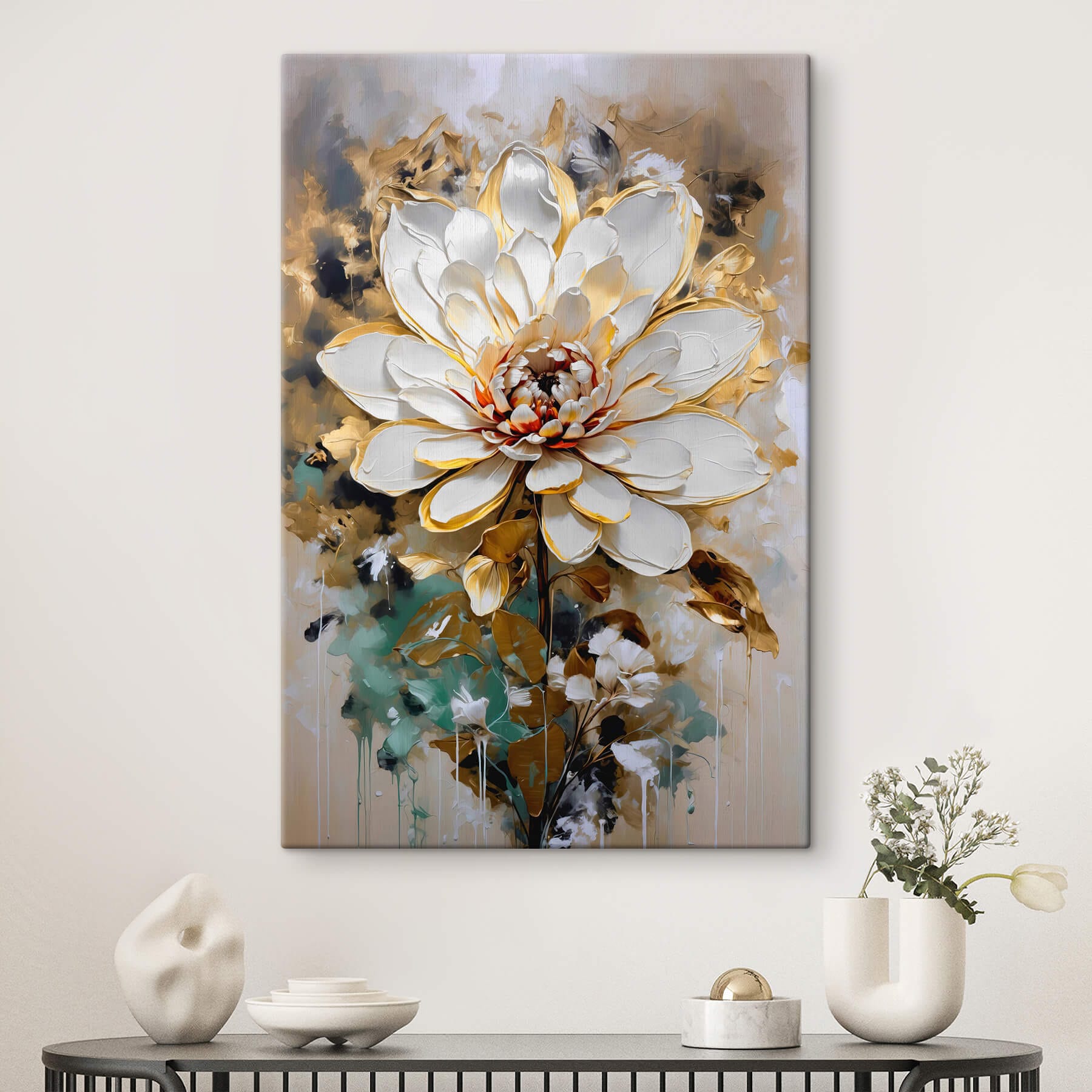 Painting of a white flower