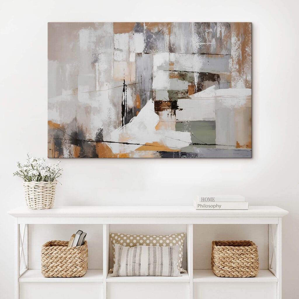 Painting of a white and brown wall Painting of a white and brown wall