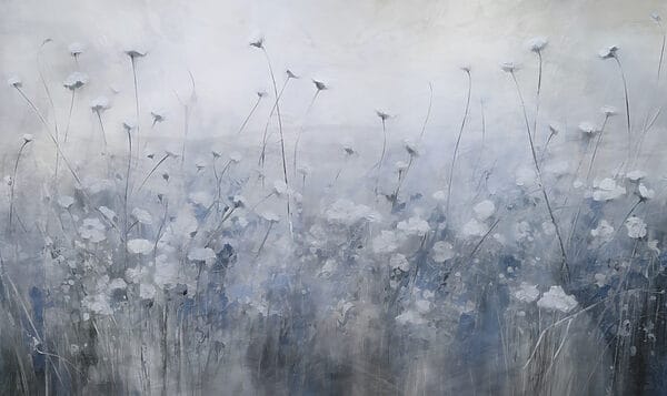 Painting of flowers in a field