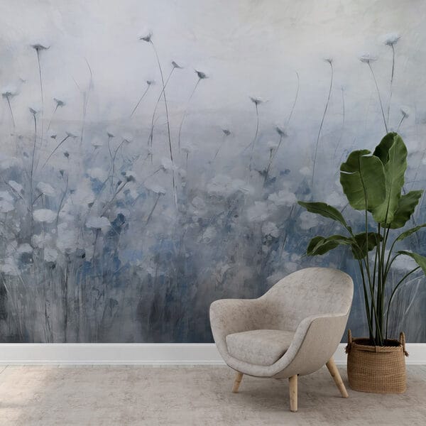 Painting of flowers in a field