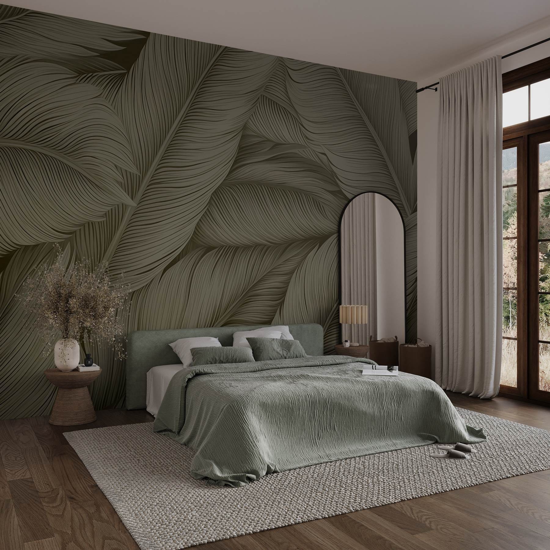 Natural texture of overlapping leaves