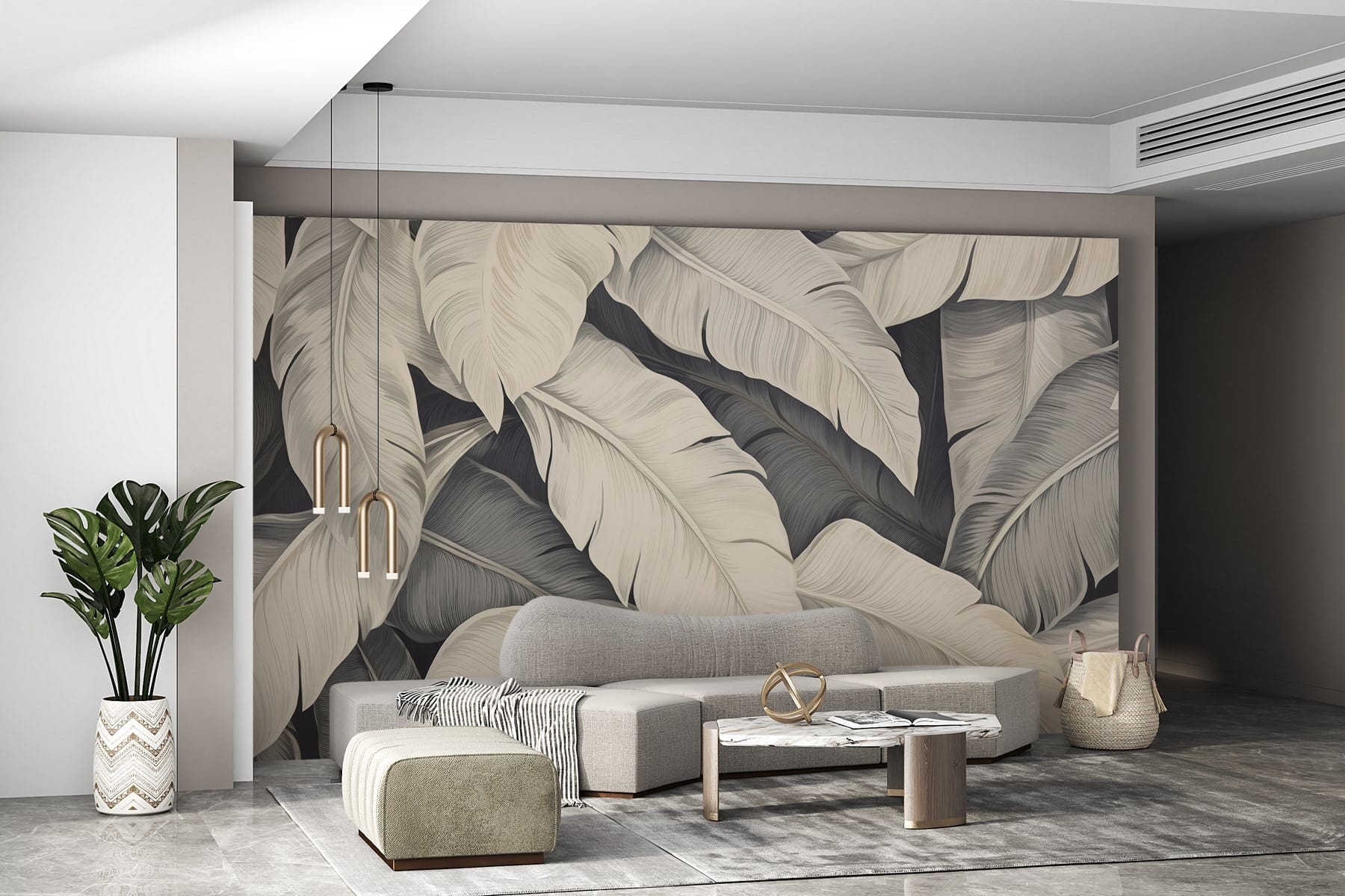 Soft textures of pale leaves