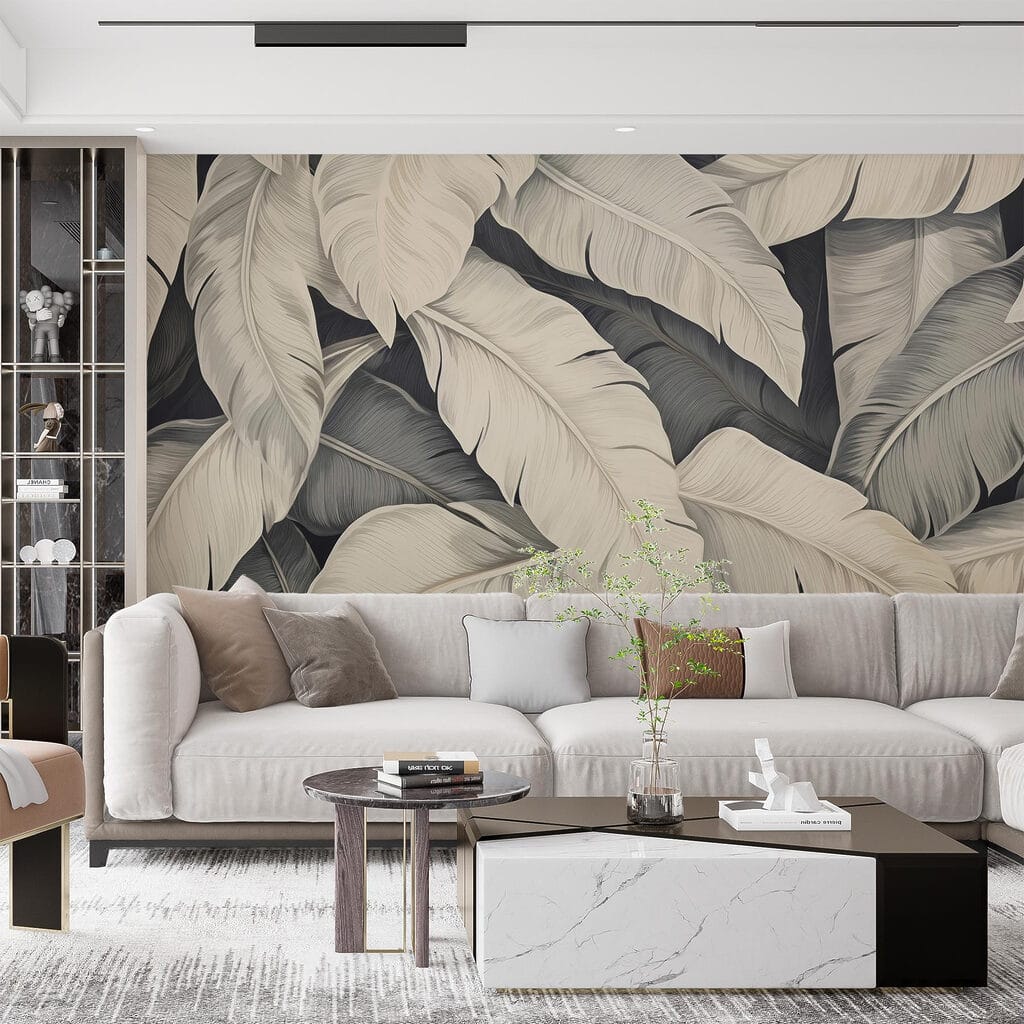 Soft textures of pale leaves