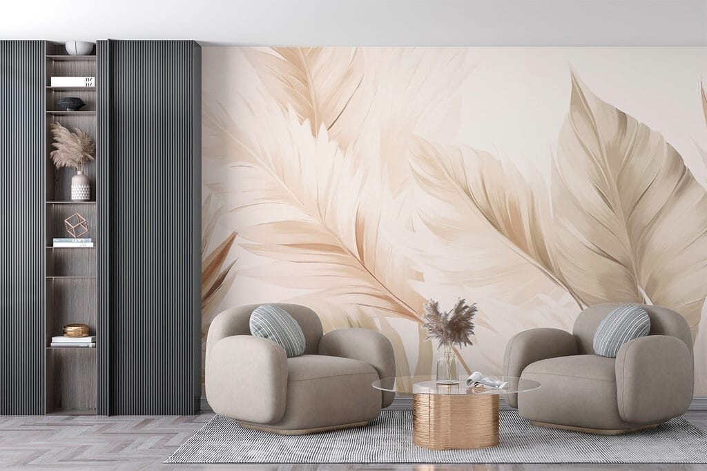 Delicate leaves in soft tones