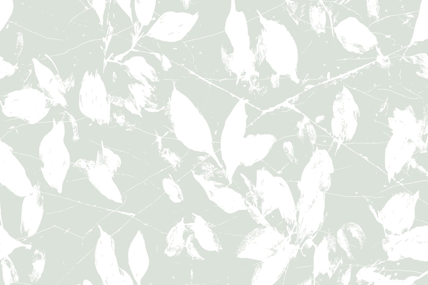 White leaves on a light green background