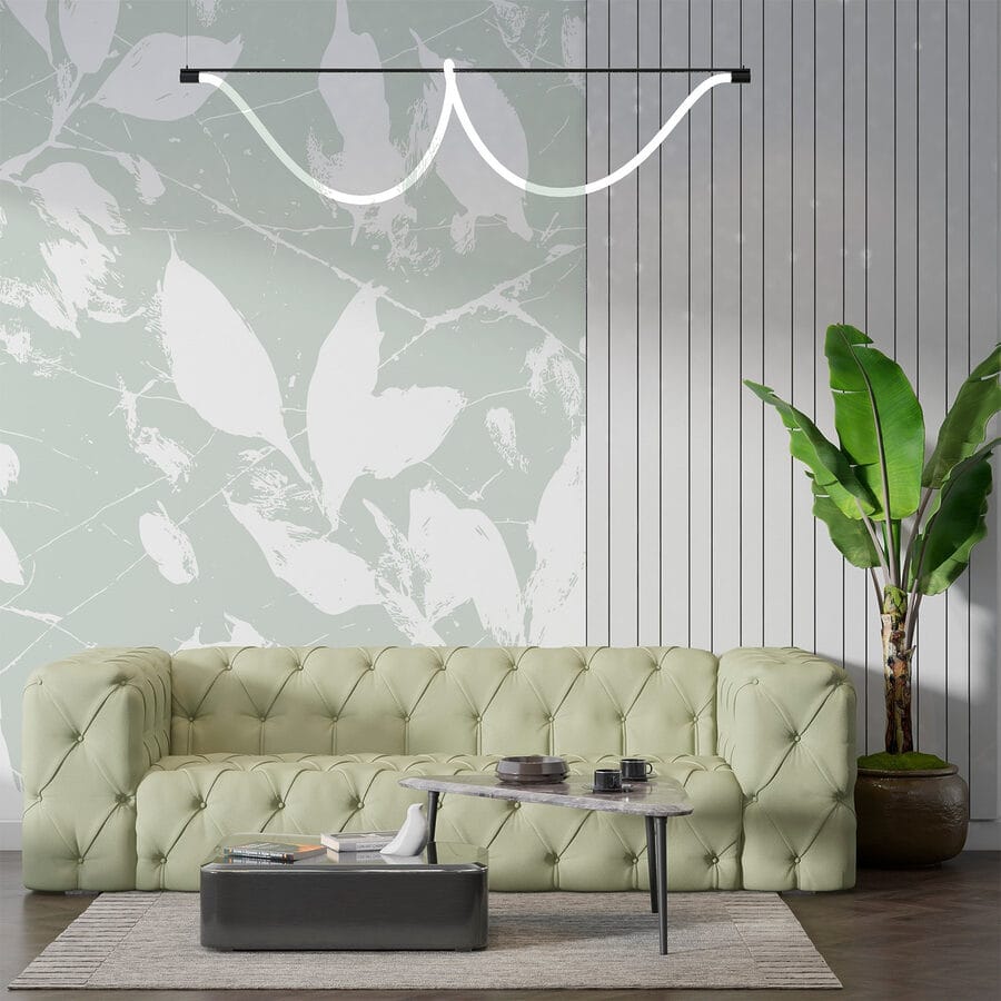 White leaves on a light green background White leaves on a light green background