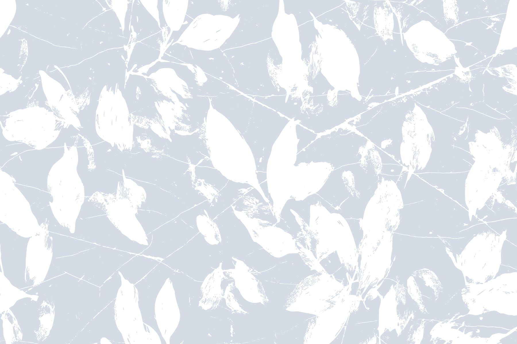 White leaves on a blue background White leaves on a blue background