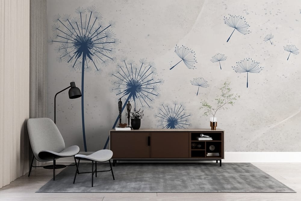 Group of dandelions flying in the air Group of dandelions flying in the air