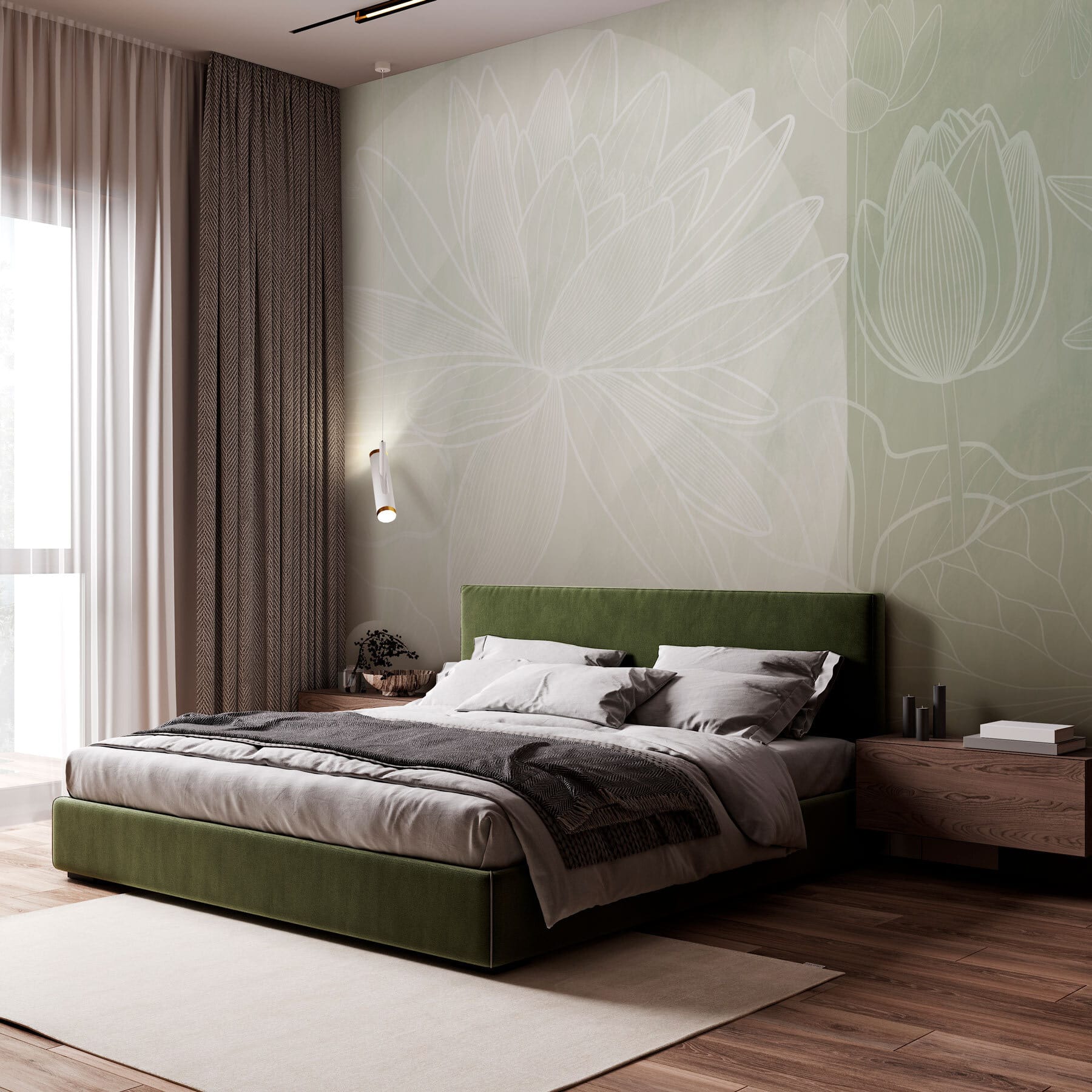 Soft outlines of tranquil water lilies