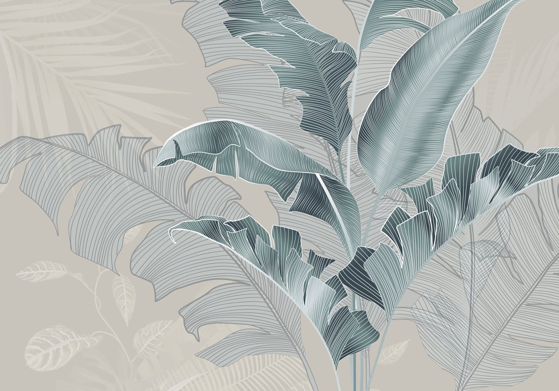 Lush leaves in soft color tones