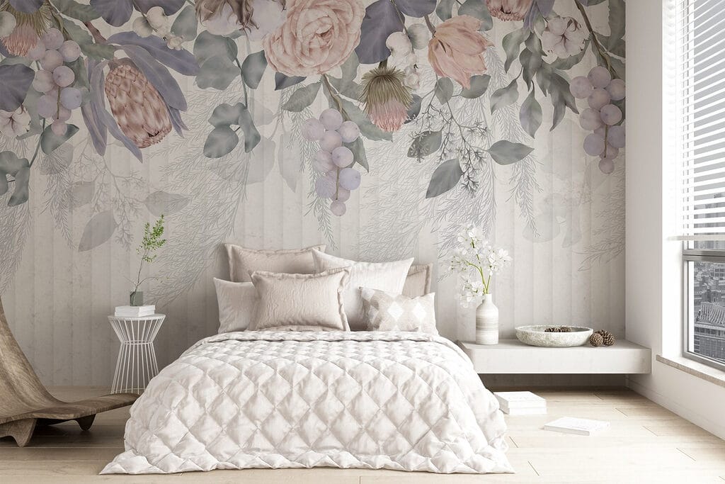 Flower arrangement with soft pastel tones