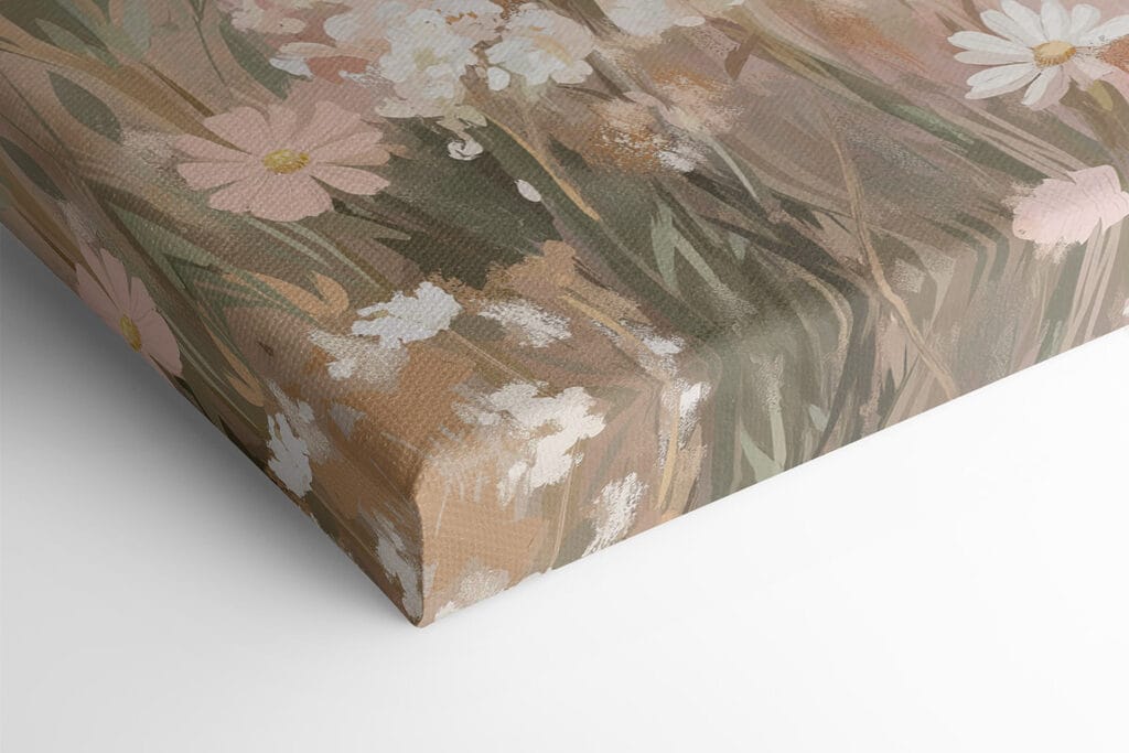 Painting of a deer in a field of flowers Painting of a deer in a field of flowers