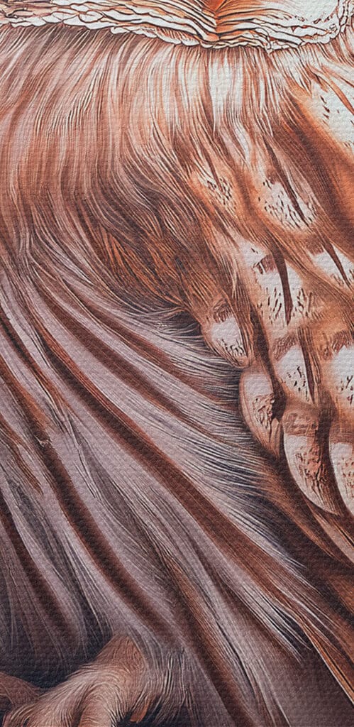 Owl sitting on a branch with pink flowers Owl sitting on a branch with pink flowers