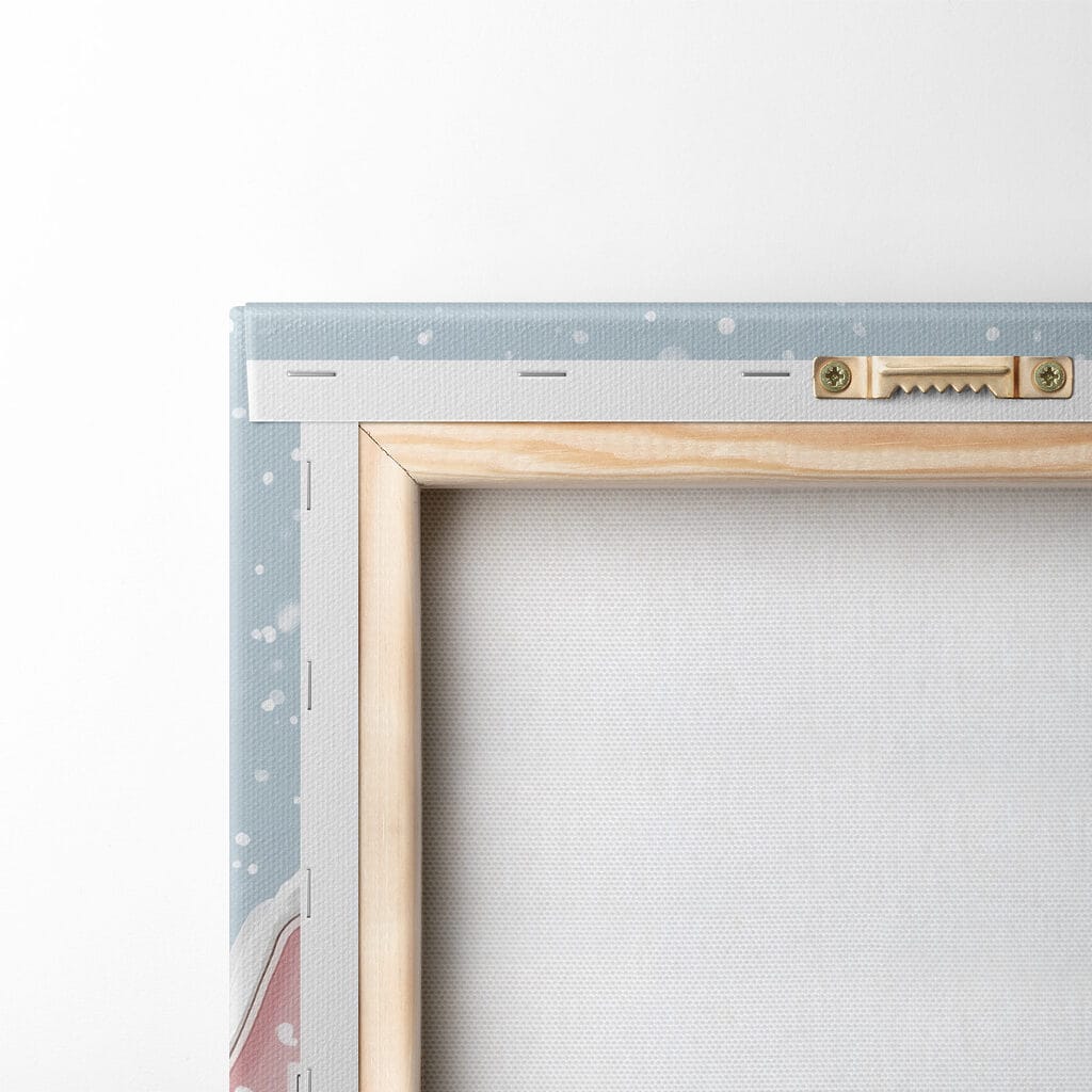 Pink house with snow on it