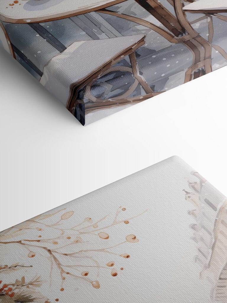 Table with coffee cups and croissants on it Table with coffee cups and croissants on it