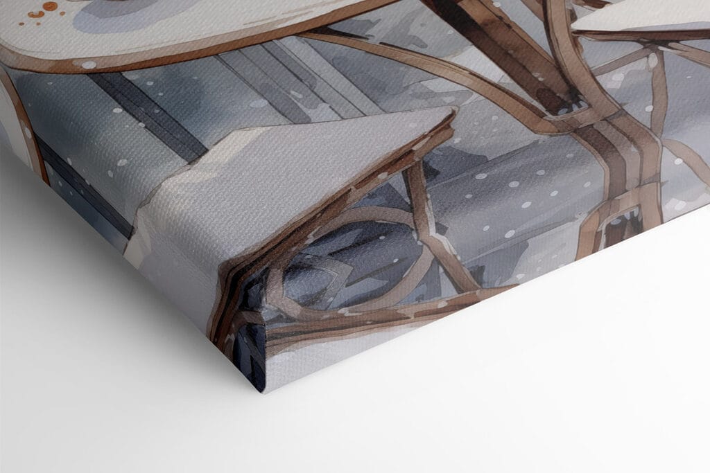 Table with coffee cups and croissants on it Table with coffee cups and croissants on it