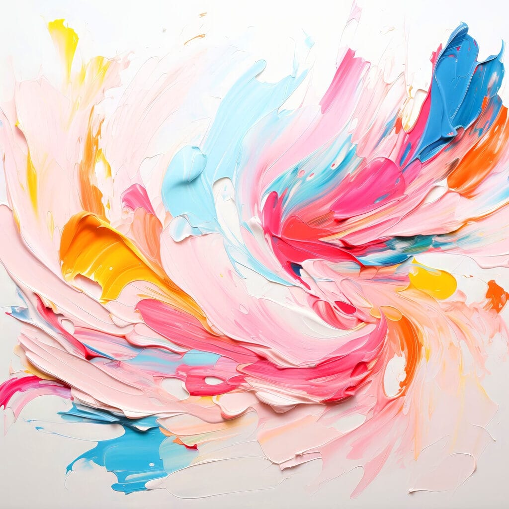 Colorful paint swirls on a white surface Colorful paint swirls on a white surface
