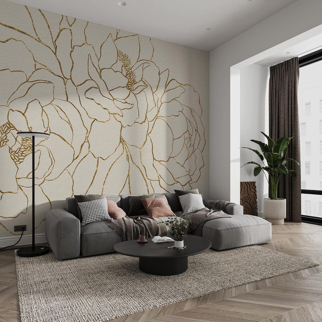 Drawing of flowers on a white surface