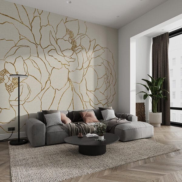 Drawing of flowers on a white surface