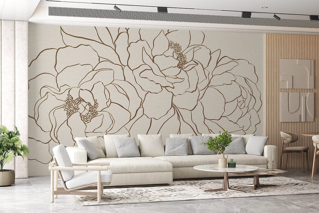 Drawing of flowers on a white surface