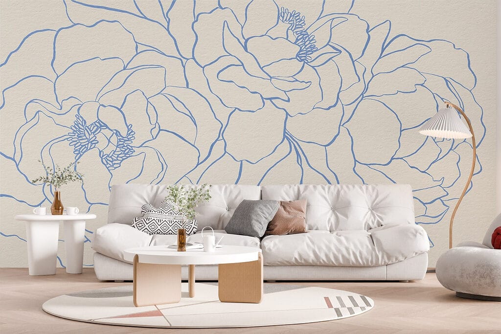 Drawing of flowers on a white surface