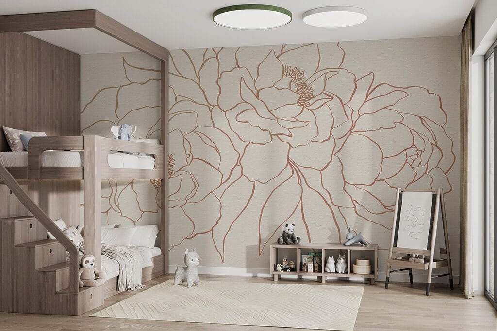 Drawing of flowers on a white surface Drawing of flowers on a white surface