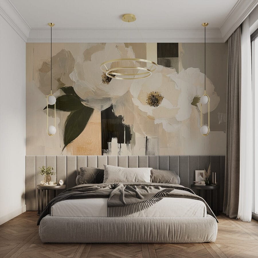 Painting of white flowers Painting of white flowers