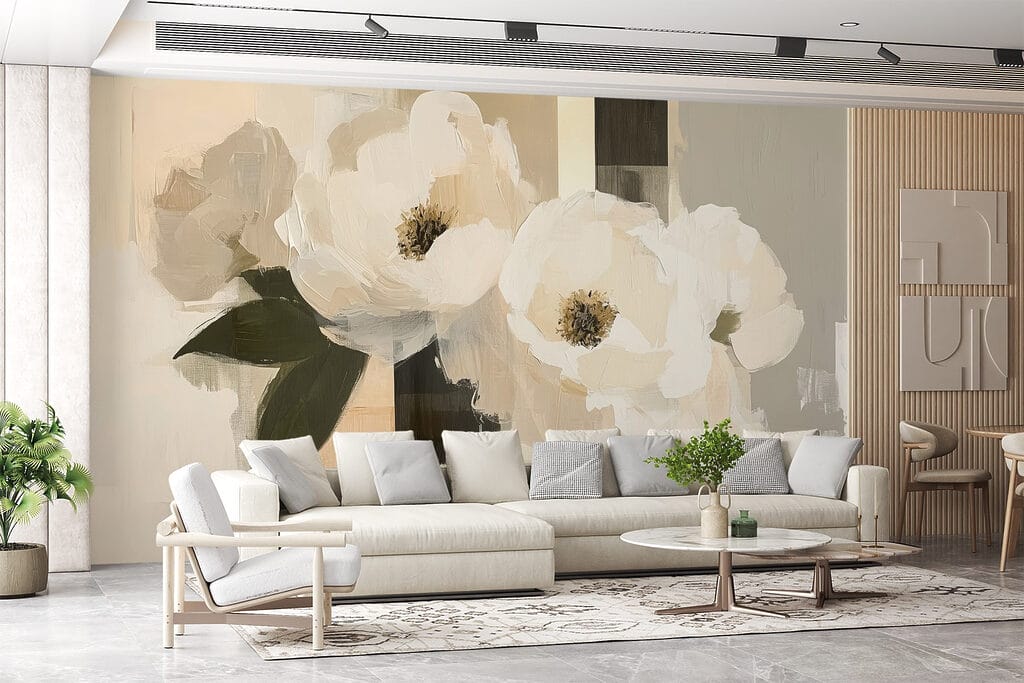 Painting of white flowers